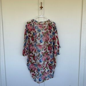 Red Lolly floral kimono